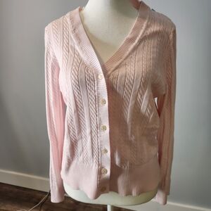 Tommy Hilfiger Pink Cable Knit Cardigan